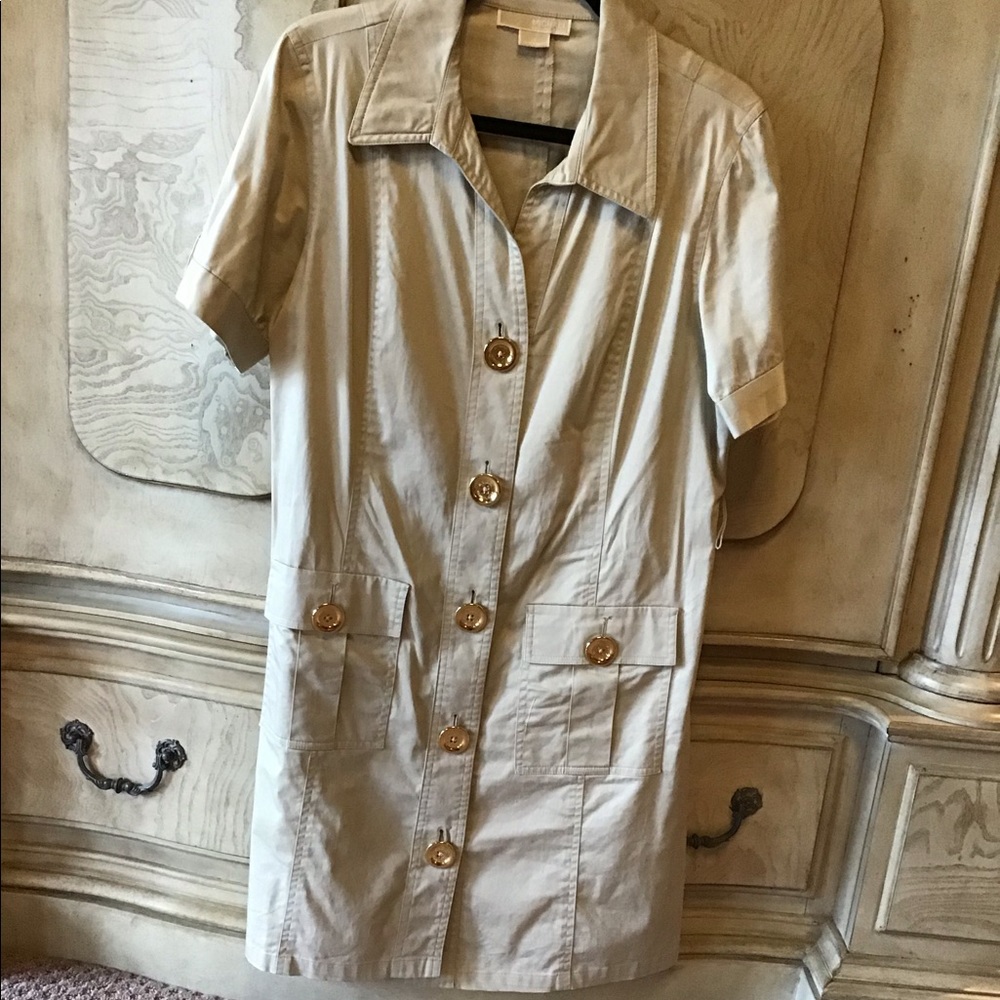 Michael Kors Tan Button-Down Dress